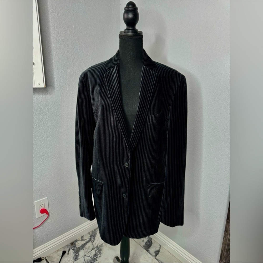 Black Pinstripe Men's Blazer